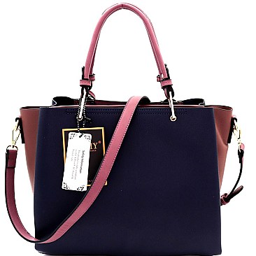 Color Block 3-Compartment Satchel Wallet SET MH-DB7139W