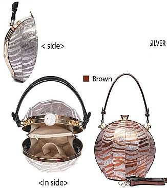 Zebra Print Ball Shaped Satchel