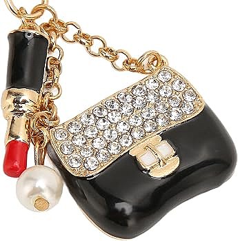 Fashion Purse & Lipstick Charm Keychain