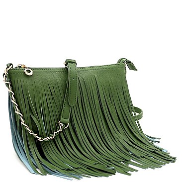 FRINGED CROSS BODY MESSENGER