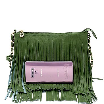 FRINGED CROSS BODY MESSENGER
