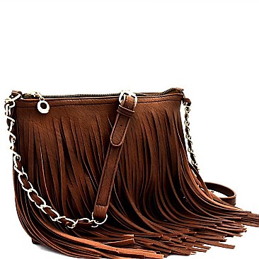 FRINGED CROSS BODY MESSENGER