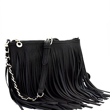 FRINGED CROSS BODY MESSENGER