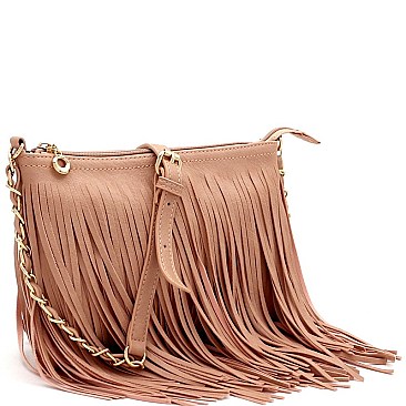 FRINGED CROSS BODY MESSENGER