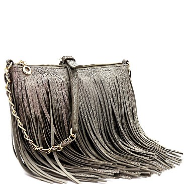 FRINGED CROSS BODY MESSENGER