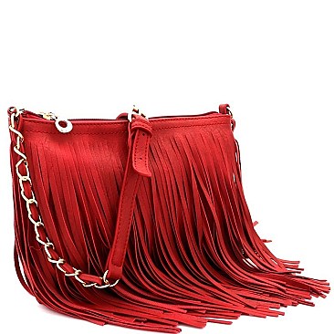 FRINGED CROSS BODY MESSENGER