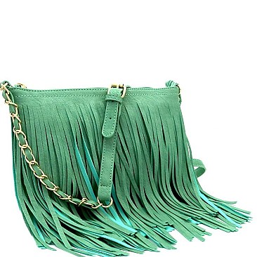FRINGED CROSS BODY MESSENGER