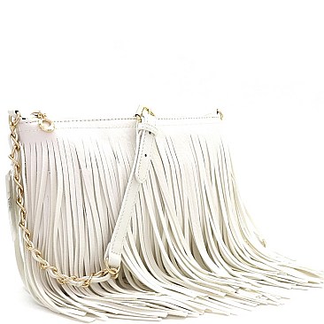 FRINGED CROSS BODY MESSENGER