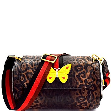 Butterfly Charm Color Block Striped 2 in 1 Shoulder Bag MH-F0274