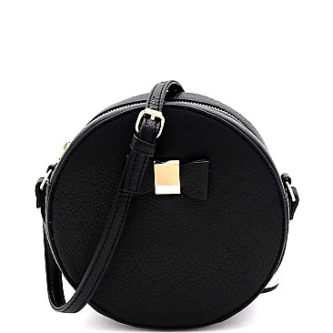Bow Accent Round Crossbody Shoulder Bag