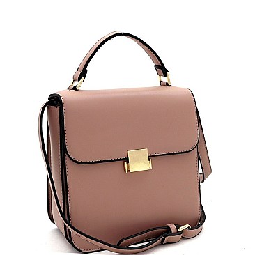Retro Pinch-Lock Accent 3-Compartment Medium Satchel