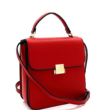 Retro Pinch-Lock Accent 3-Compartment Medium Satchel