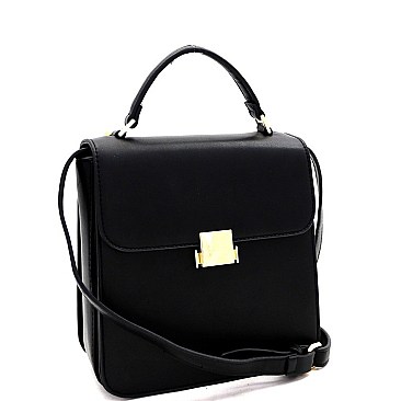 Retro Pinch-Lock Accent 3-Compartment Medium Satchel
