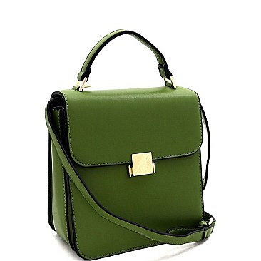 Retro Pinch-Lock Accent 3-Compartment Medium Satchel