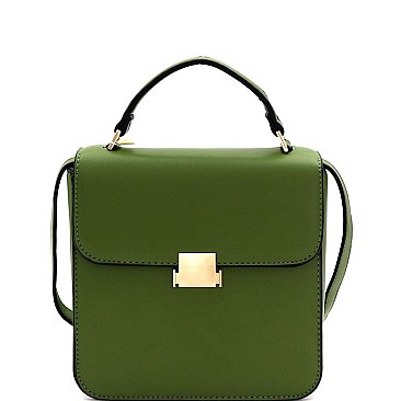Retro Pinch-Lock Accent 3-Compartment Medium Satchel
