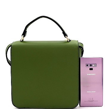 Retro Pinch-Lock Accent 3-Compartment Medium Satchel