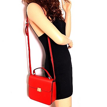 Retro Pinch-Lock Accent 3-Compartment Medium Satchel