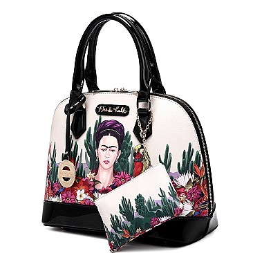 CACTUS SERIES AUTHENTIC FRIDA KAHLO 2 IN 1 DOME SATCHEL