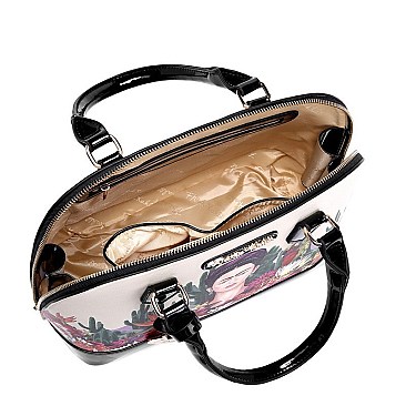 CACTUS SERIES AUTHENTIC FRIDA KAHLO 2 IN 1 DOME SATCHEL