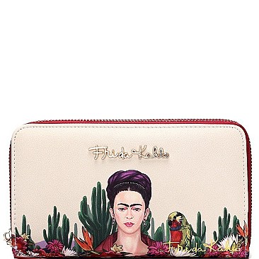 CACTUS SERIES AUTHENTIC FRIDA KAHLO DOUBLE ZIP WALLET