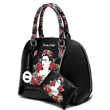 2 in 1 Authentic Frida Kahlo Flower Dome Satchel