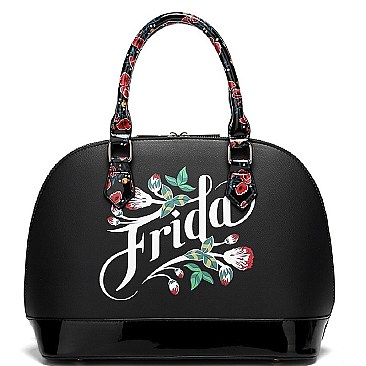 2 in 1 Authentic Frida Kahlo Flower Dome Satchel