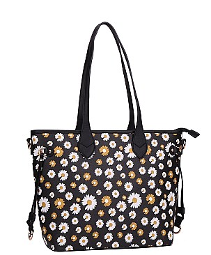 3 IN 1 FLOWER DESIGN SHOPPER BAG SET