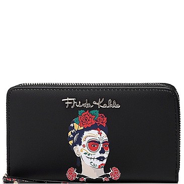 Frida Kahlo Skull Wristlet Wallet