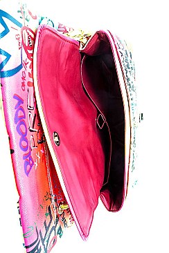 Medium Size Graffiti Shoulder Handbag