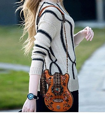 Handmade Guitar Design Ladies Cross-body Bags