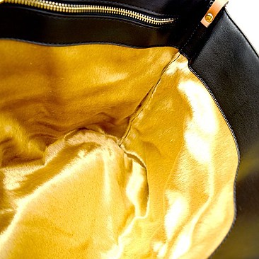 HG0050 -LP Studded Strap Faux-Fur Reversible 2-Way Tall Tote