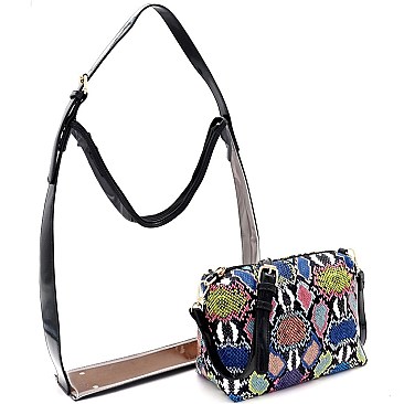 2 in 1 Snake Print Transparent Clear Hobo Cross Body