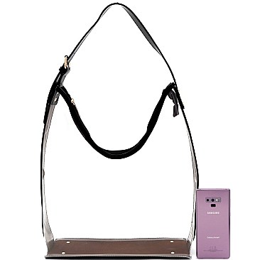 2 in 1 Snake Print Transparent Clear Hobo Cross Body