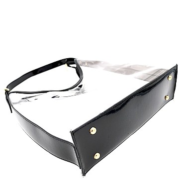 2 in 1 Snake Print Transparent Clear Hobo Cross Body