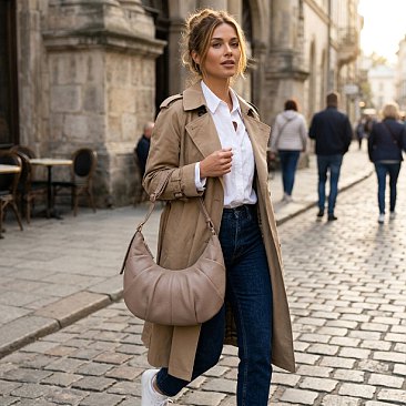 Textured Hobo Shoulder Bag
