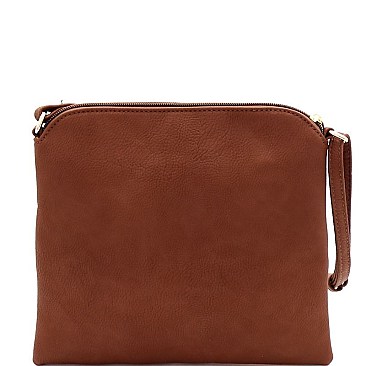 2Tone Mid-Zip Tasseled Crossbody Bag