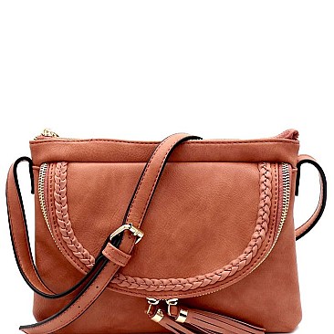 Tassel Accent Braided Cross Body