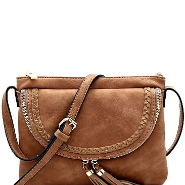Tassel Accent Braided Cross Body