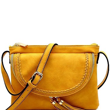 Tassel Accent Braided Cross Body