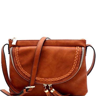 Tassel Accent Braided Cross Body
