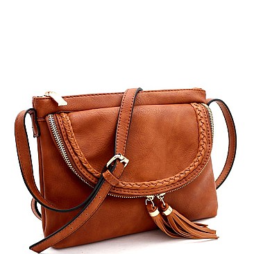 Tassel Accent Braided Cross Body