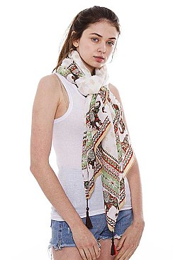 Elephant Print Long Scarf