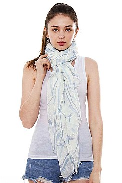 Swallows Print Long Scarf