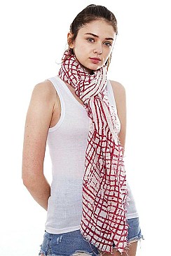 Striped Short Fringe Long Scarf