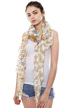 Floral Print Long Scarf