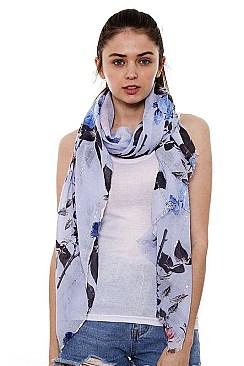 Floral Print Long Scarf