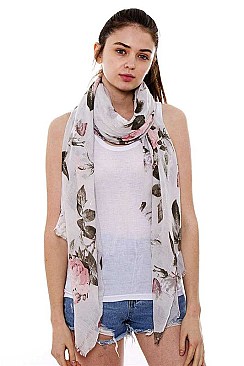 Floral Print Long Scarf