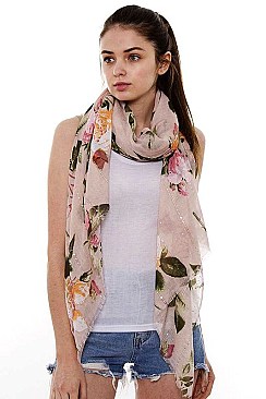 Floral Print Long Scarf