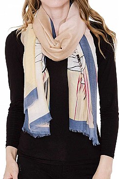 Chic Flowery Print Light Long Scarf