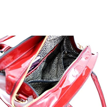 ANIMAL PRINT TURN-LOCK SATCHEL